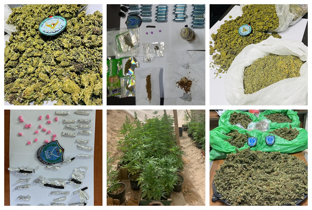 صور لمخدرات ضبطتها الشرطة الفلسطينية خلال عام 2022 